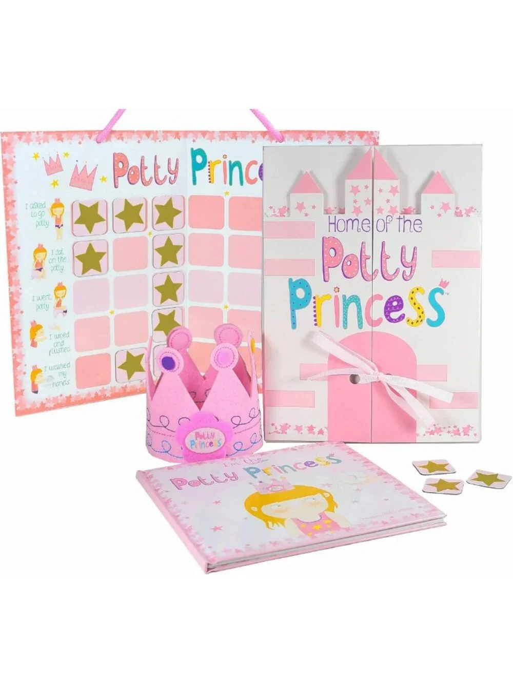 Potty Training Princess Set - 3-Piece Adjustable Kit with Magnetic Chart